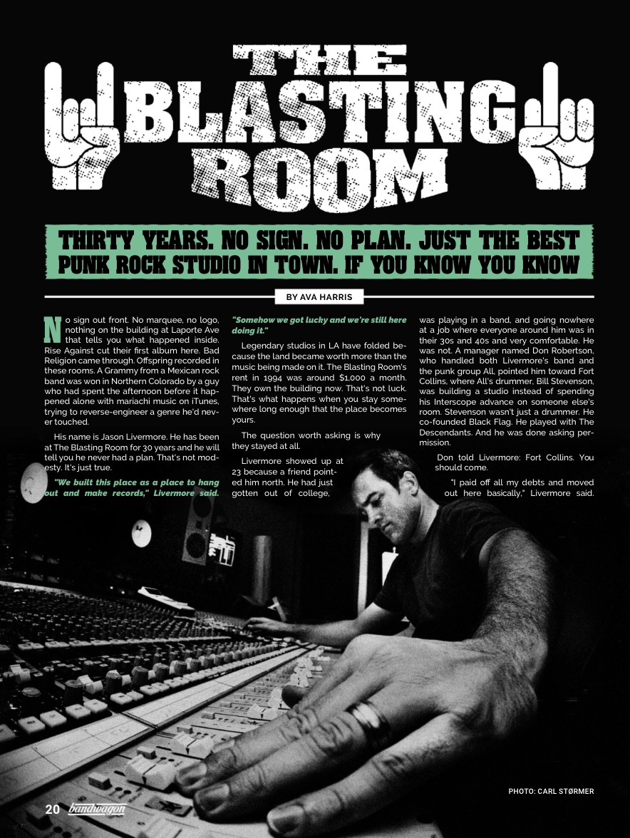 The Blasting Room article page 1